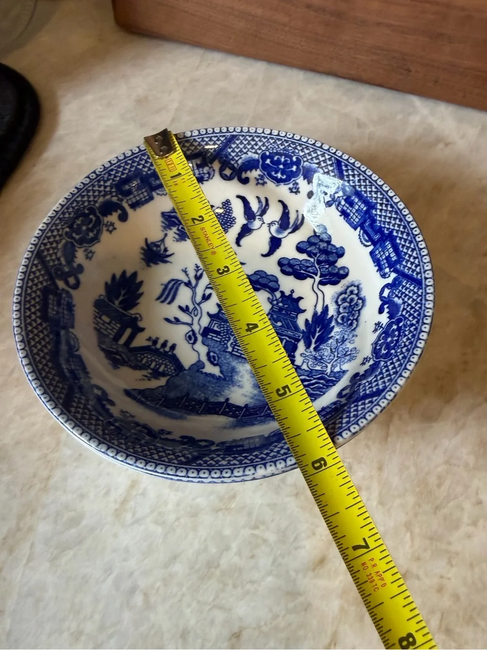 2- Vintage blue Willow ware small bowls 6”